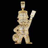 10k Yellow Gold 3.5CTW Natural Diamond Joker w/ Money Bag Pendant 25g Mens Charm